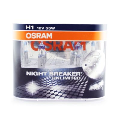 Лампа "OSRAM" 12v H1 55W (P14.5s) NIGHT BREAKER UNLIMITED (+110% света) (комплект 2 шт.) — основное фото